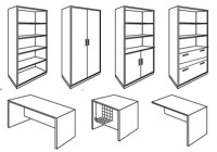 Ilustraciones para catálogo mobiliario de oficina