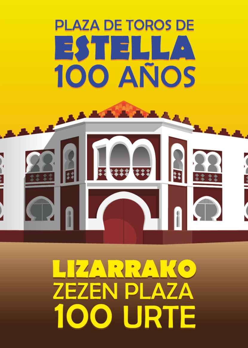 Cartel conmemorativo 100 años plaza de toros de Estella
